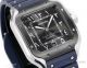 THB Factory Swiss Copy Cartier Santos Middle East Gray Gradient Blue Rubber Strap 39.8mm Watches (7)_th.jpg